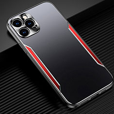 Handyhülle Hülle Luxus Aluminium Metall Tasche M05 für Apple iPhone 13 Pro Max Rot