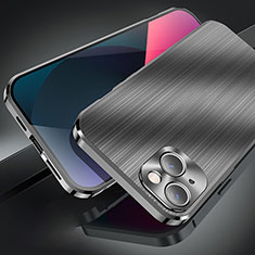 Handyhülle Hülle Luxus Aluminium Metall Tasche M06 für Apple iPhone 13 Schwarz