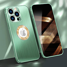 Handyhülle Hülle Luxus Aluminium Metall Tasche M08 für Apple iPhone 15 Pro Grün