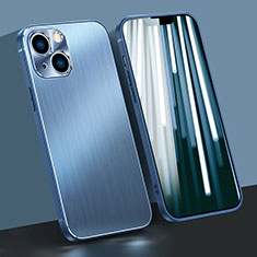 Handyhülle Hülle Luxus Aluminium Metall Tasche M09 für Apple iPhone 14 Blau