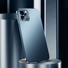 Handyhülle Hülle Luxus Aluminium Metall Tasche N02 für Apple iPhone 12 Pro Blau