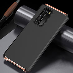 Handyhülle Hülle Luxus Aluminium Metall Tasche N02 für Huawei P40 Pro Gold und Schwarz