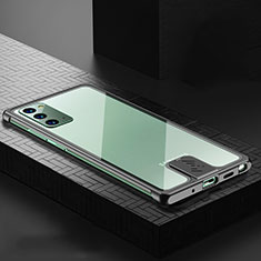 Handyhülle Hülle Luxus Aluminium Metall Tasche N03 für Samsung Galaxy Note 20 5G Schwarz