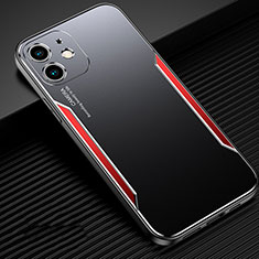 Handyhülle Hülle Luxus Aluminium Metall Tasche T01 für Apple iPhone 12 Rot
