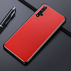 Handyhülle Hülle Luxus Aluminium Metall Tasche T01 für Huawei Honor 20S Rot