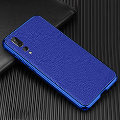 Handyhülle Hülle Luxus Aluminium Metall Tasche T01 für Huawei P20 Pro Blau