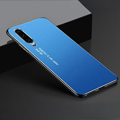 Handyhülle Hülle Luxus Aluminium Metall Tasche T01 für Huawei P30 Blau