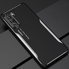 Handyhülle Hülle Luxus Aluminium Metall Tasche T01 für Huawei P40 Lite 5G Silber