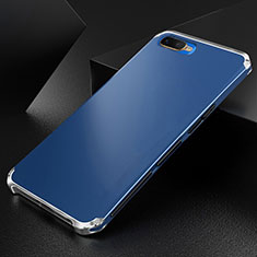 Handyhülle Hülle Luxus Aluminium Metall Tasche T01 für Oppo R17 Neo Blau