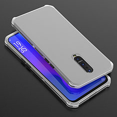 Handyhülle Hülle Luxus Aluminium Metall Tasche T01 für Oppo R17 Pro Silber