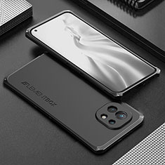 Handyhülle Hülle Luxus Aluminium Metall Tasche T01 für Xiaomi Mi 11 Lite 5G NE Schwarz