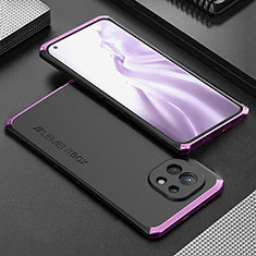 Handyhülle Hülle Luxus Aluminium Metall Tasche T01 für Xiaomi Mi 11 Lite 5G NE Violett