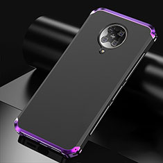 Handyhülle Hülle Luxus Aluminium Metall Tasche T01 für Xiaomi Poco F2 Pro Violett