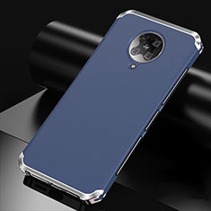 Handyhülle Hülle Luxus Aluminium Metall Tasche T01 für Xiaomi Redmi K30 Pro Zoom Blau