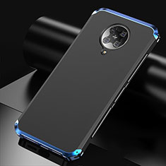 Handyhülle Hülle Luxus Aluminium Metall Tasche T01 für Xiaomi Redmi K30 Pro Zoom Blau und Schwarz