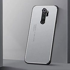 Handyhülle Hülle Luxus Aluminium Metall Tasche T01 für Xiaomi Redmi Note 8 Pro Silber