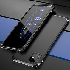 Handyhülle Hülle Luxus Aluminium Metall Tasche T02 für Apple iPhone 12 Schwarz