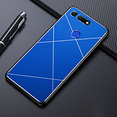 Handyhülle Hülle Luxus Aluminium Metall Tasche T02 für Huawei Honor V20 Blau