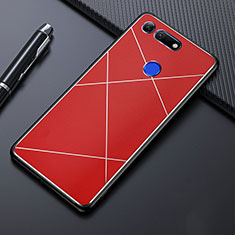 Handyhülle Hülle Luxus Aluminium Metall Tasche T02 für Huawei Honor V20 Rot