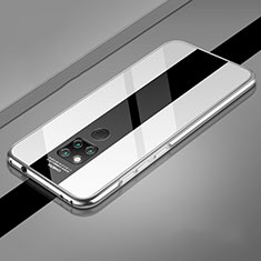 Handyhülle Hülle Luxus Aluminium Metall Tasche T02 für Huawei Mate 20 X 5G Silber