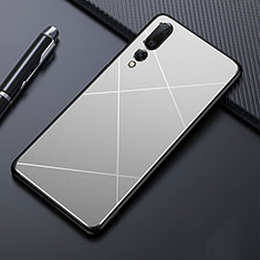 Handyhülle Hülle Luxus Aluminium Metall Tasche T02 für Huawei P20 Pro Silber