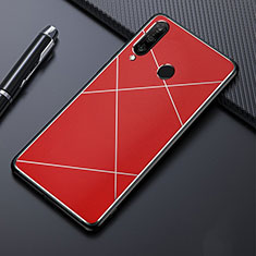 Handyhülle Hülle Luxus Aluminium Metall Tasche T02 für Huawei P30 Lite New Edition Rot