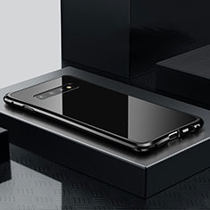 Handyhülle Hülle Luxus Aluminium Metall Tasche T02 für Samsung Galaxy S10 Schwarz