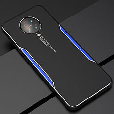 Handyhülle Hülle Luxus Aluminium Metall Tasche T02 für Xiaomi Redmi K30 Pro Zoom Blau