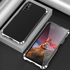 Handyhülle Hülle Luxus Aluminium Metall Tasche T03 für Huawei Honor 20S Silber