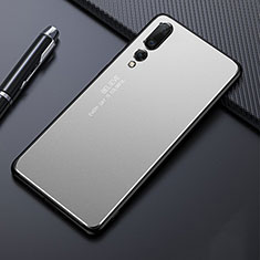 Handyhülle Hülle Luxus Aluminium Metall Tasche T03 für Huawei P20 Pro Silber