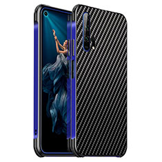 Handyhülle Hülle Luxus Aluminium Metall Tasche T04 für Huawei Honor 20 Pro Blau