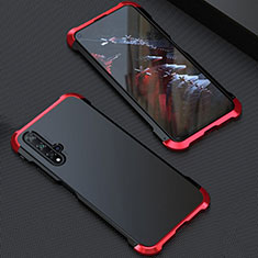 Handyhülle Hülle Luxus Aluminium Metall Tasche T05 für Huawei Honor 20S Rot