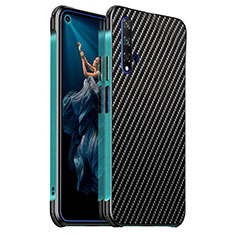 Handyhülle Hülle Luxus Aluminium Metall Tasche T06 für Huawei Honor 20S Cyan