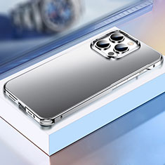 Handyhülle Hülle Luxus Aluminium Metall Tasche TB1 für Apple iPhone 13 Pro Max Silber
