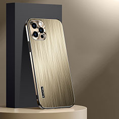 Handyhülle Hülle Luxus Aluminium Metall und Silikon Rahmen Tasche AT1 für Apple iPhone 14 Pro Max Gold
