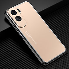 Handyhülle Hülle Luxus Aluminium Metall und Silikon Rahmen Tasche für Huawei Honor 90 Lite 5G Gold