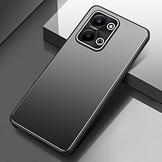 Handyhülle Hülle Luxus Aluminium Metall und Silikon Rahmen Tasche für Huawei Honor X7a Schwarz