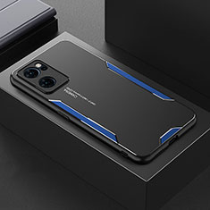 Handyhülle Hülle Luxus Aluminium Metall und Silikon Rahmen Tasche für OnePlus Nord CE 2 5G Blau