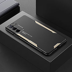 Handyhülle Hülle Luxus Aluminium Metall und Silikon Rahmen Tasche für Oppo A53s 5G Gold