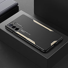 Handyhülle Hülle Luxus Aluminium Metall und Silikon Rahmen Tasche für Oppo A55 5G Gold