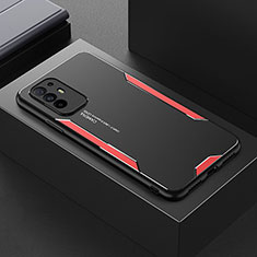 Handyhülle Hülle Luxus Aluminium Metall und Silikon Rahmen Tasche für Oppo Reno5 Z 5G Rot