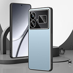 Handyhülle Hülle Luxus Aluminium Metall und Silikon Rahmen Tasche für Realme GT Neo6 5G Blau