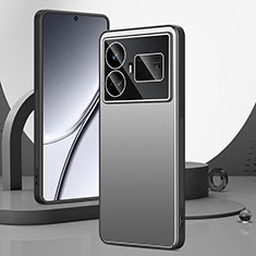 Handyhülle Hülle Luxus Aluminium Metall und Silikon Rahmen Tasche für Realme GT5 5G Silber