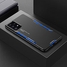 Handyhülle Hülle Luxus Aluminium Metall und Silikon Rahmen Tasche für Samsung Galaxy A52 5G Blau