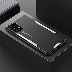 Handyhülle Hülle Luxus Aluminium Metall und Silikon Rahmen Tasche für Samsung Galaxy A52 5G Silber