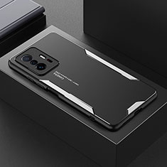 Handyhülle Hülle Luxus Aluminium Metall und Silikon Rahmen Tasche für Xiaomi Mi 11T Pro 5G Silber