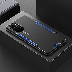 Handyhülle Hülle Luxus Aluminium Metall und Silikon Rahmen Tasche für Xiaomi Mi 11X 5G Blau