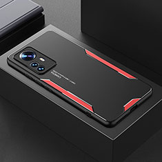 Handyhülle Hülle Luxus Aluminium Metall und Silikon Rahmen Tasche für Xiaomi Mi 12 Pro 5G Rot