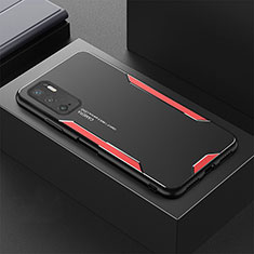 Handyhülle Hülle Luxus Aluminium Metall und Silikon Rahmen Tasche für Xiaomi POCO M3 Pro 5G Rot