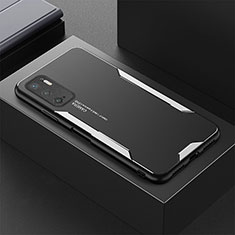 Handyhülle Hülle Luxus Aluminium Metall und Silikon Rahmen Tasche für Xiaomi POCO M3 Pro 5G Silber